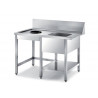 Stainless Steel Entry Dishwasher Tables With Garbage Hole – 1200x700x900+100 mm